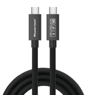 POWERTECH καλώδιο USB-C PTR-0165, USB4, 240W, 40Gbps, 8K/60Hz, 1m, μαύρο