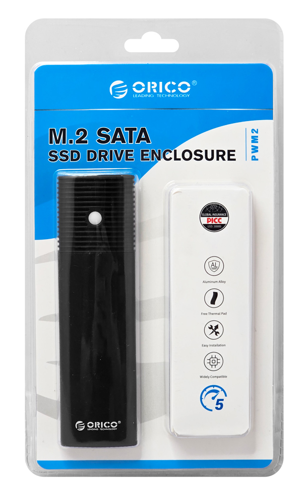 ORICO θήκη για M.2 SATA SSD PWM2, 5Gbps, μαύρη - Image 6