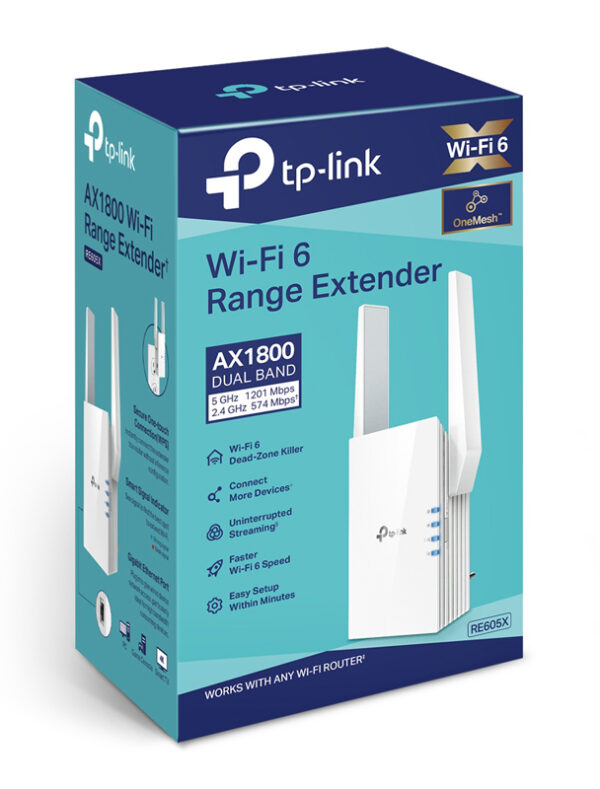 TP-LINK range extender RE605X, AX1800 dual band, WiFi 6, mesh, Ver 2.0 - Image 4