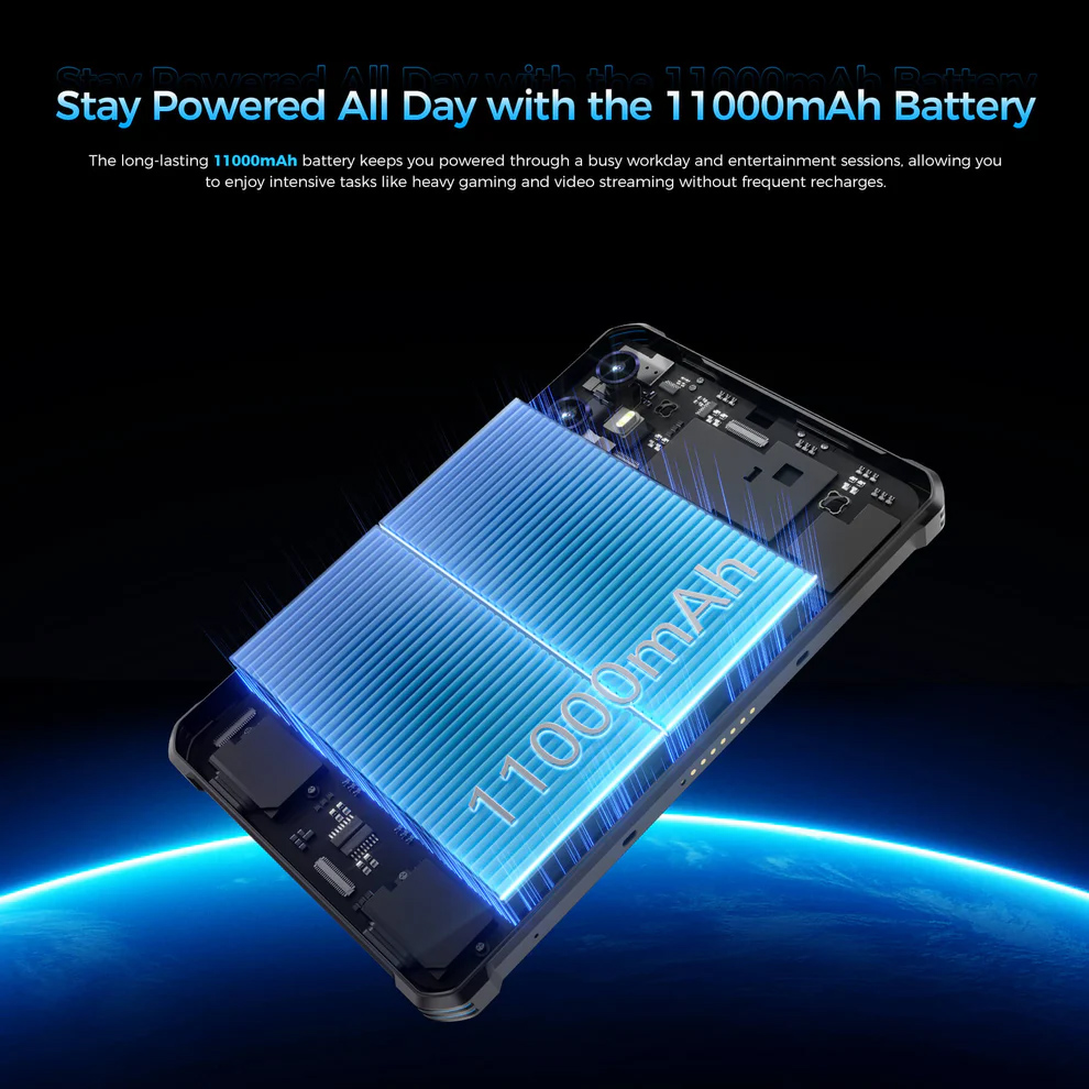 OUKITEL tablet RT3 Plus, 8", 4/128GB, 4G, 11000mAh, IP68/IP69K, μαύρο - Image 8