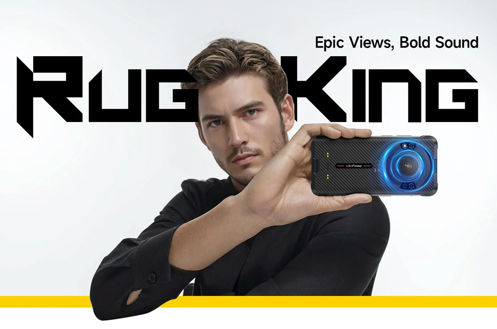 ULEFONE smartphone RugKing με ηχείο 3.5W, 5.99", 8/256GB, 9600mAh, IP68/IP69K, μαύρο - Image 2