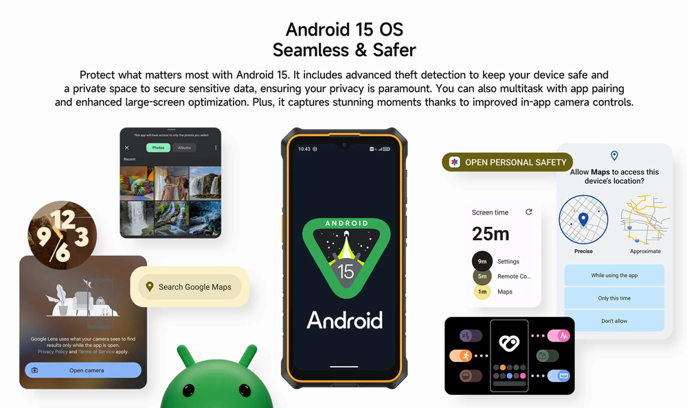 ULEFONE smartphone RugKing 3 Pro, 6.56", 8/128GB, 5700mAh, IP68/IP69K, μαύρο - Image 5