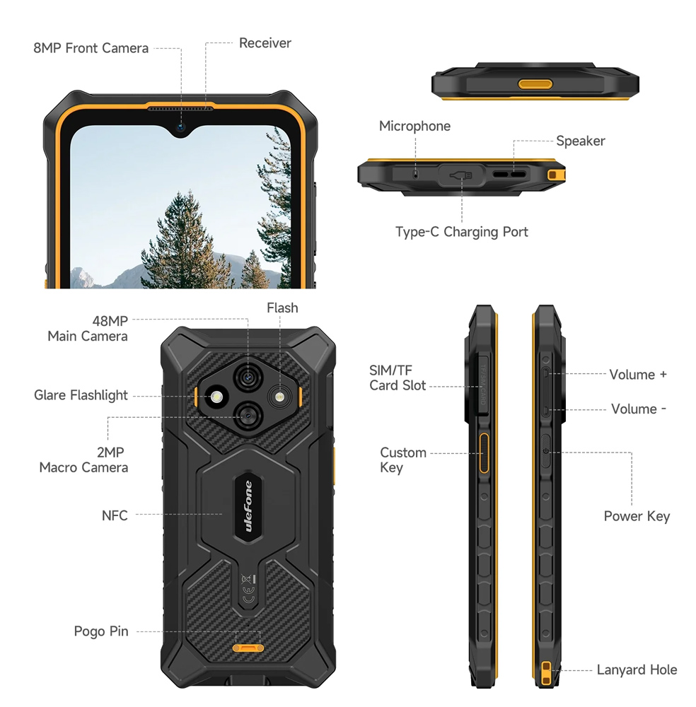 ULEFONE smartphone RugKing 3 Pro, 6.56", 8/128GB, 5700mAh, IP68/IP69K, μαύρο - Image 7