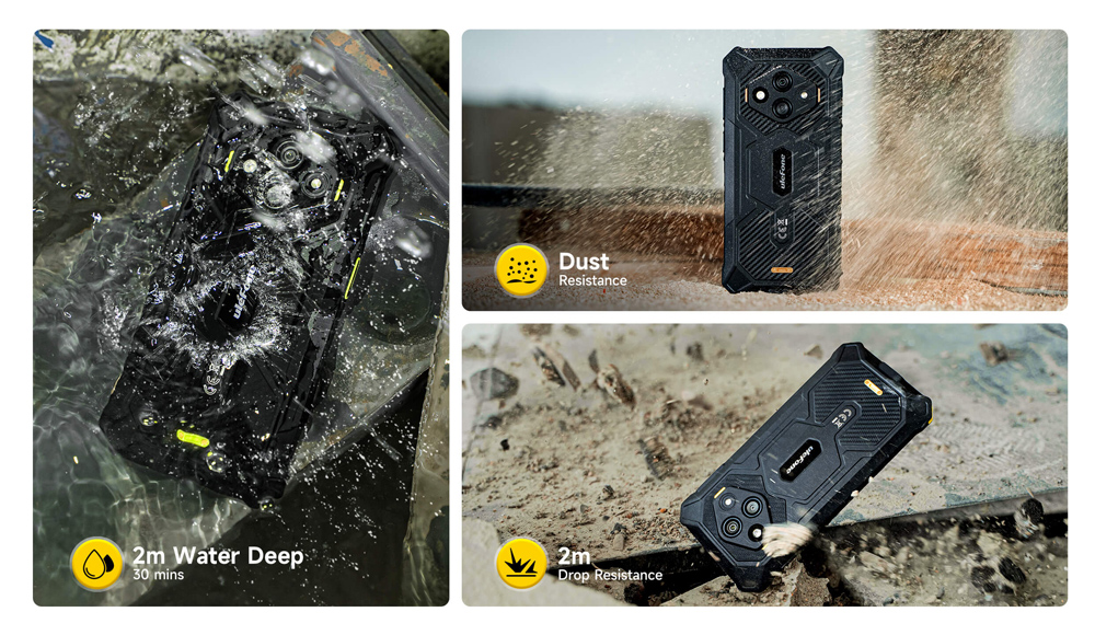 ULEFONE smartphone RugKing 3 Pro, 6.56", 8/128GB, 5700mAh, IP68/IP69K, μαύρο - Image 10