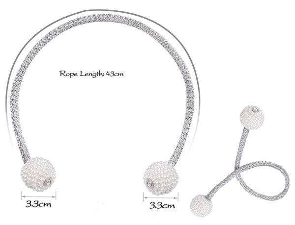 ROXXANI δέστρα κουρτίνας RXN-0023, μαγνητική, 43cm, μπεζ, 2τμχ - Image 3