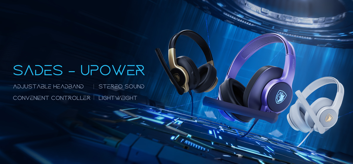 SADES gaming headset UPOWER, 3.5mm σύνδεση, 40mm, μαύρο/χρυσό - Image 6