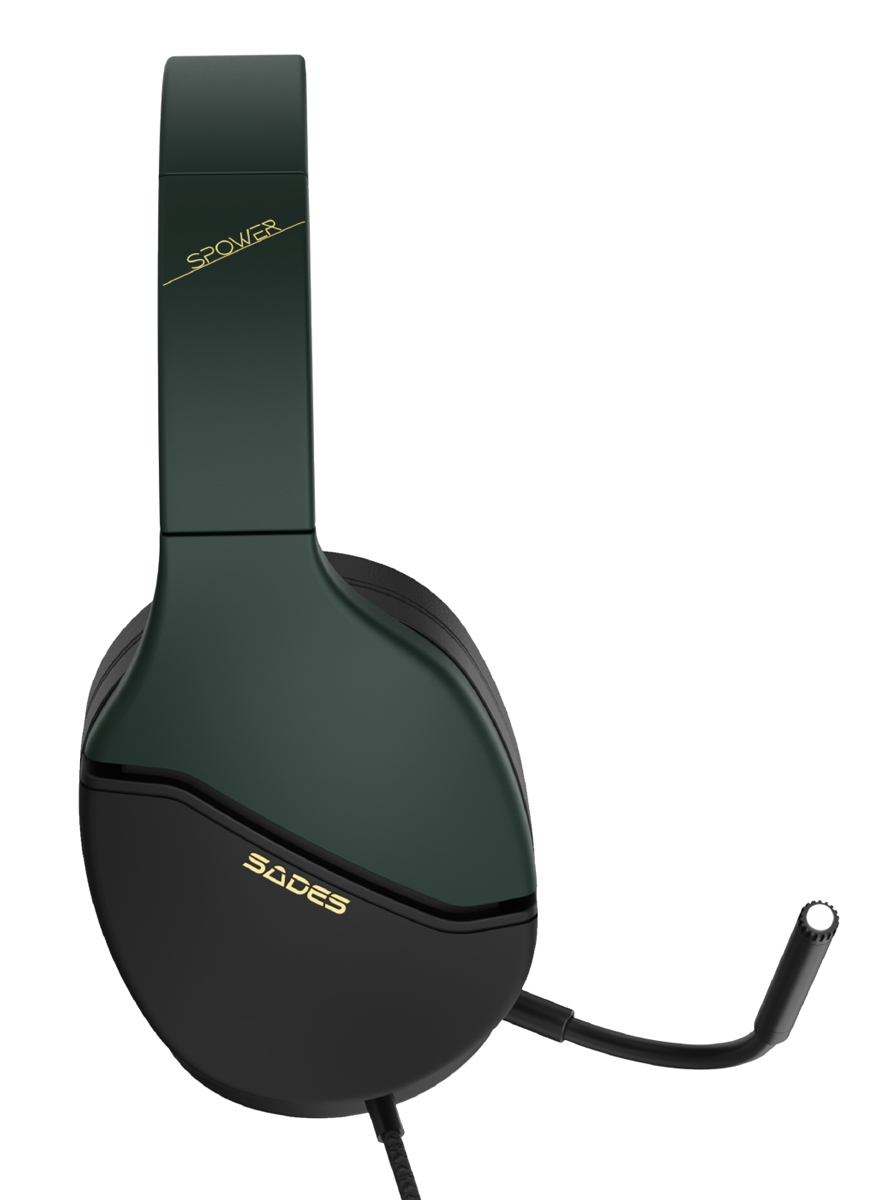 SADES gaming headset SPOWER, 3.5mm σύνδεση, 40mm, multi-platform, μαύρο/πράσινο - Image 2