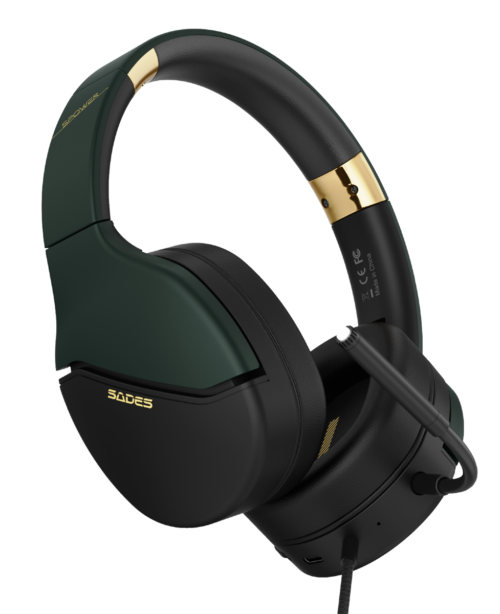 SADES gaming headset SPOWER, 3.5mm σύνδεση, 40mm, multi-platform, μαύρο/πράσινο - Image 5