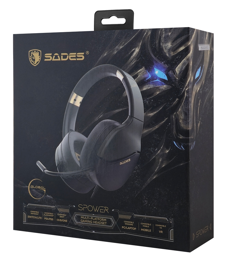 SADES gaming headset SPOWER, 3.5mm σύνδεση, 40mm, multi-platform, μαύρο/πράσινο - Image 6