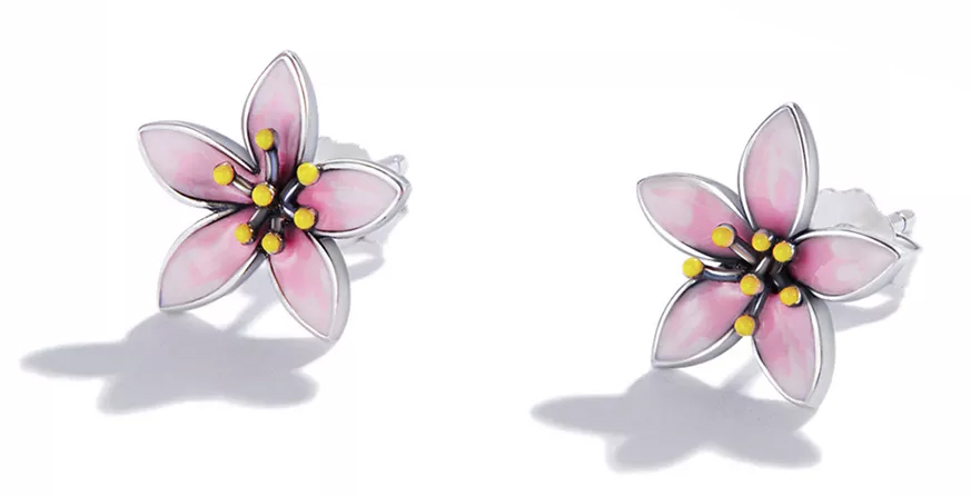 BAMOER σκουλαρίκια καρφωτά λουλούδι SCE1273, ασήμι 925, ασημί - Image 5