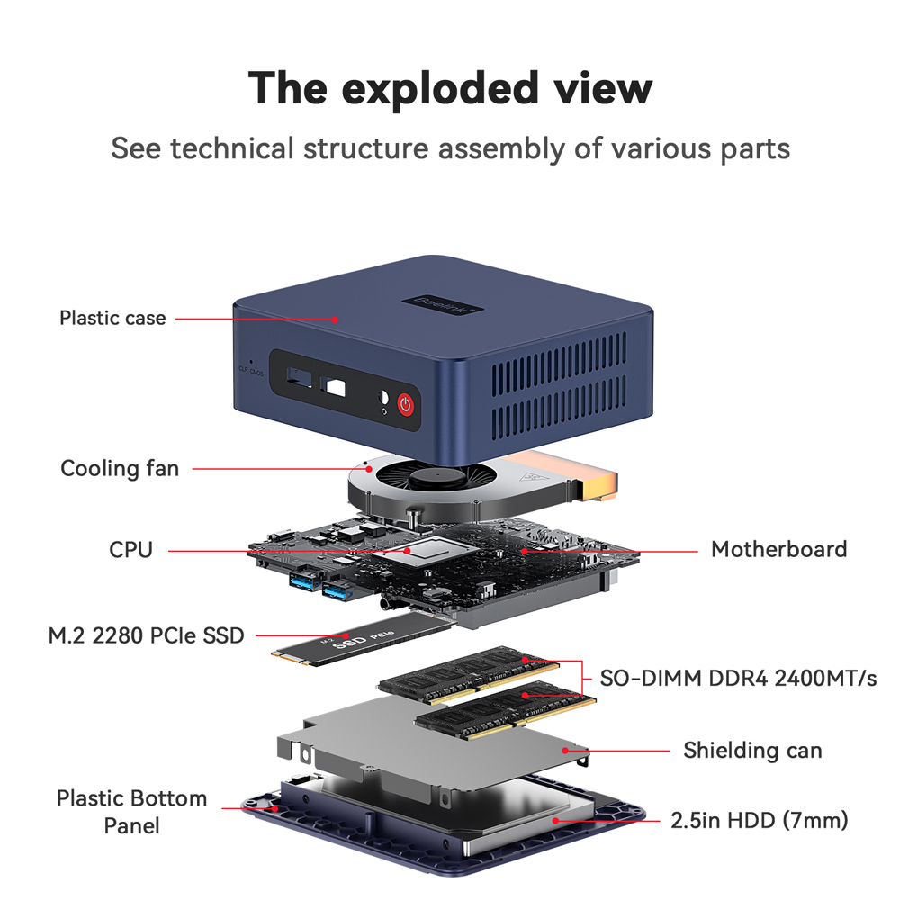 BEELINK mini PC SER3, AMD 3200U, 16GB, 500GB M.2, Windows 11 Pro - Image 8