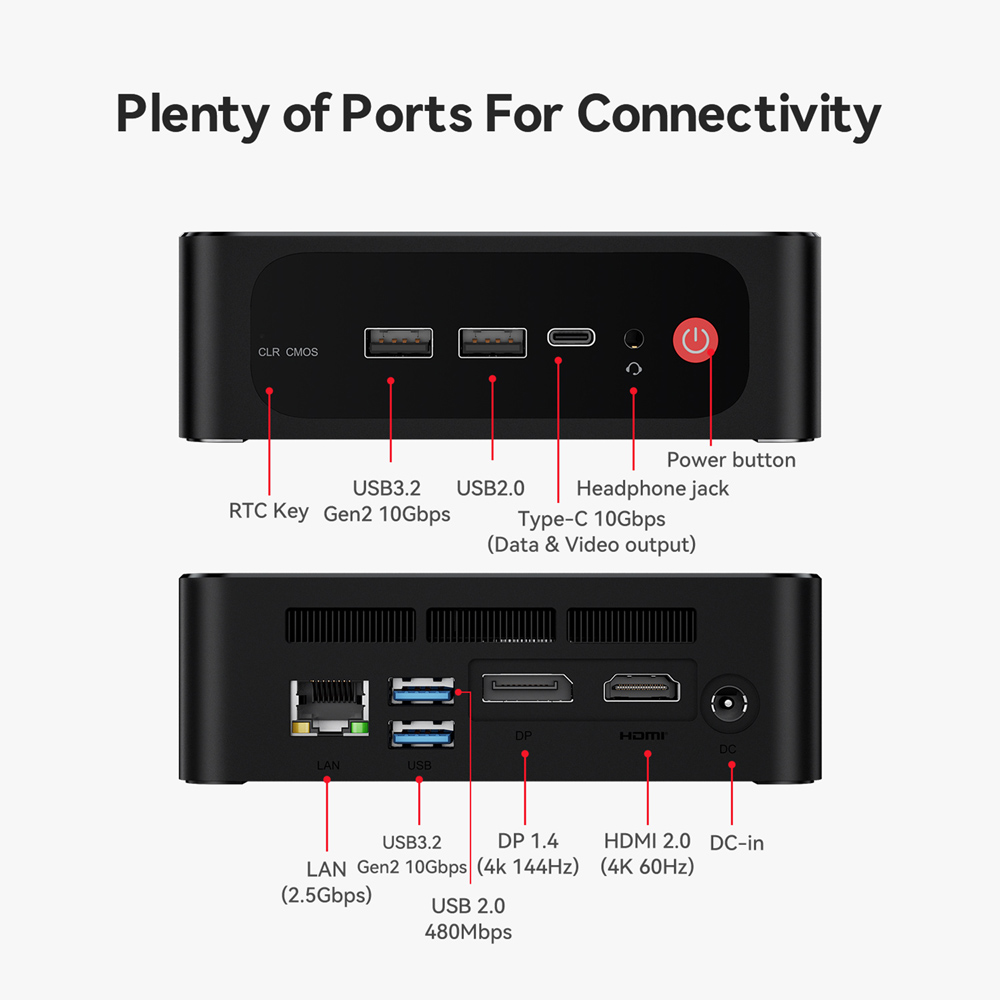 BEELINK mini PC SER5 Max, AMD 6800U, 24GB, 500GB M.2, Windows 11 Pro - Image 3