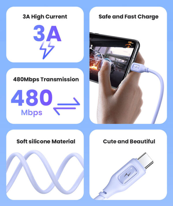 USAMS καλώδιο USB-C σε USB US-SJ619, 15W, 1m, μαύρο - Image 3