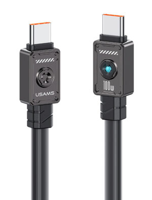 USAMS καλώδιο USB-C σε USB-C US-SJ684, 100W, 480Mbps, 1.2m, μαύρο