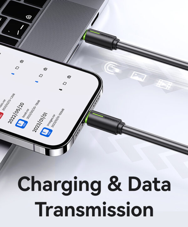 USAMS καλώδιο Lightning σε USB-C US-SJ735, 30W, 480Mbps, 1m, λευκό - Image 3