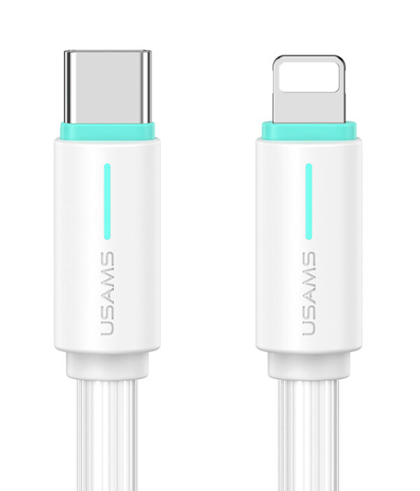 USAMS καλώδιο Lightning σε USB-C US-SJ735, 30W, 480Mbps, 1m, λευκό