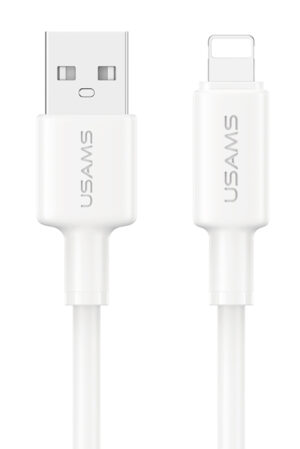 USAMS καλώδιο Lightning σε USB SJ762, 2.4A 12W, 480Mbps, 1m, λευκό