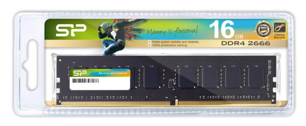 SILICON POWER μνήμη DDR4 UDIMM SP016GBLFU266X02, 16GB, 2666MHz, CL19 - Image 2