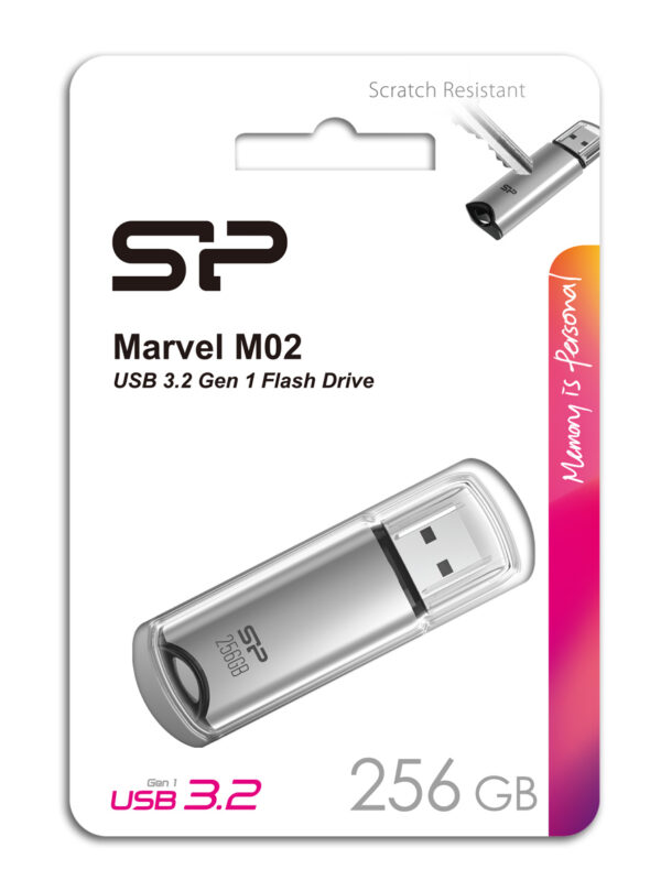 SILICON POWER USB Flash Drive Marvel M02, 256GB, USB 3.2, γκρι - Image 3