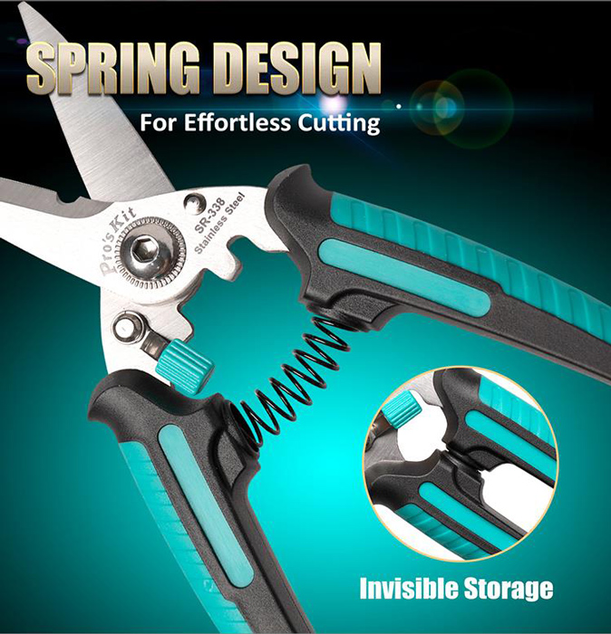 PROSKIT ψαλίδι SR-338 με αντιολισθητικές λαβές, 185mm - Image 7