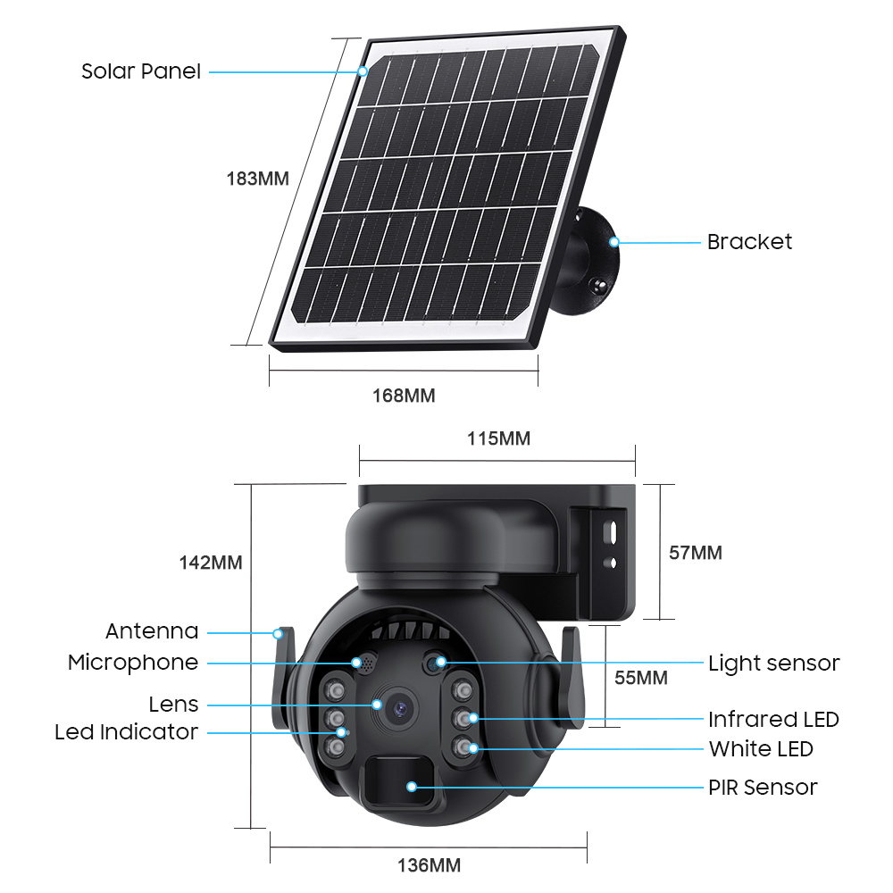SECTEC smart ηλιακή κάμερα ST-515C-3M-4G-BK, 3MP, 4G, SD, PTZ, IP65 - Image 4