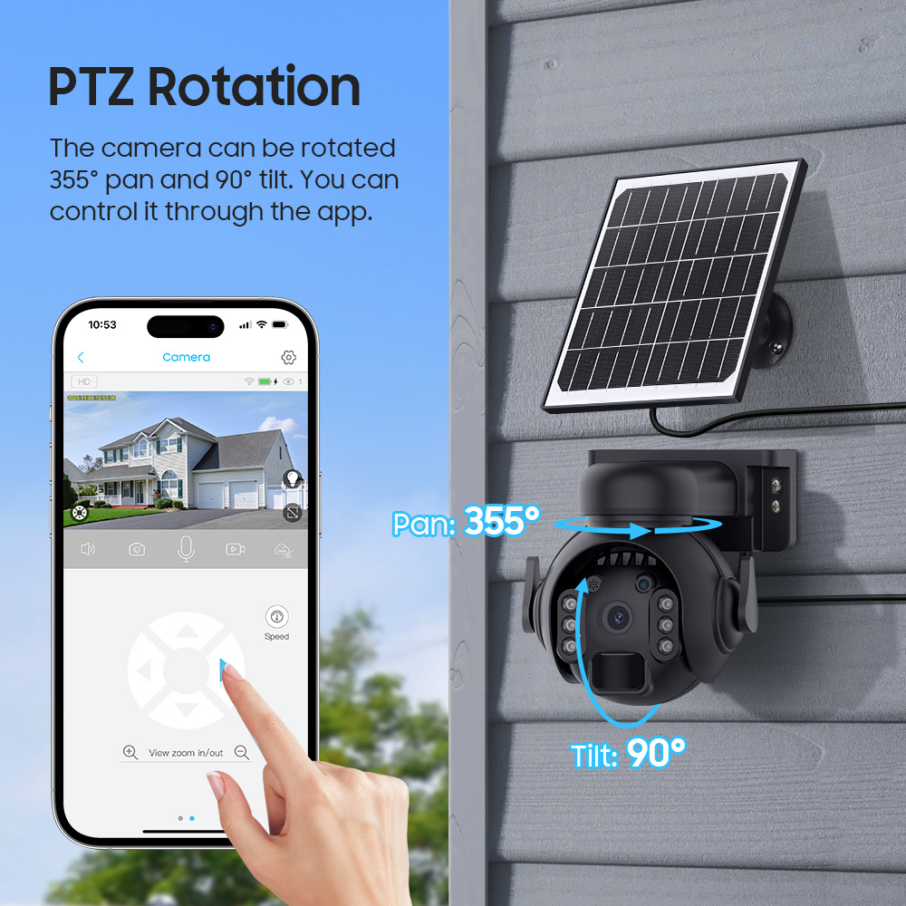 SECTEC smart ηλιακή κάμερα ST-515C-3M-5W-BK, 3MP, WiFi, SD, PTZ, IP65 - Image 10