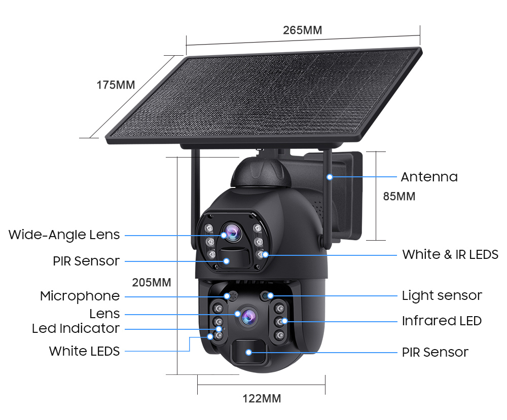 SECTEC smart ηλιακή κάμερα ST-536-6MAOV-4G-EU, dual lens, 3MP, 4G, SD, PTZ, IP66 - Image 7