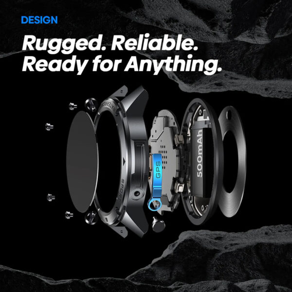 ZEBLAZE smartwatch Stratos 2 Ultra, heart rate, 1.43" AMOLED, GPS, MIL-STD-810H, μαύρο - Image 3