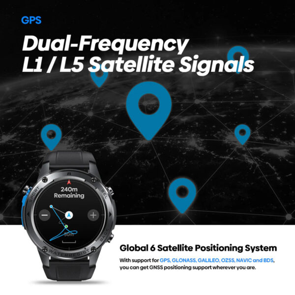 ZEBLAZE smartwatch Stratos 2 Ultra, heart rate, 1.43" AMOLED, GPS, MIL-STD-810H, μαύρο - Image 9