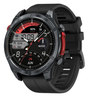 ZEBLAZE smartwatch Stratos 4 με φακό, heart rate, 1.43" AMOLED, GPS, 5 ΑΤΜ, MIL-STD-810H, μαύρο