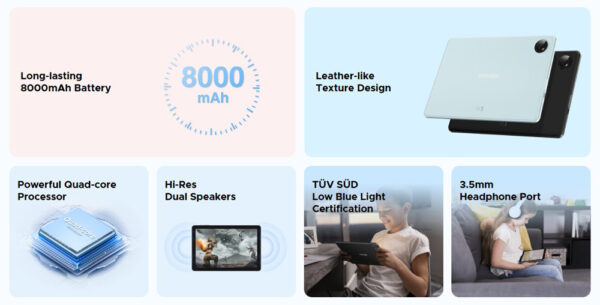 DOOGEE tablet T10W, 10.1", 4/128GB, 4G, Android 14, 8000mAh, μπλε - Image 3