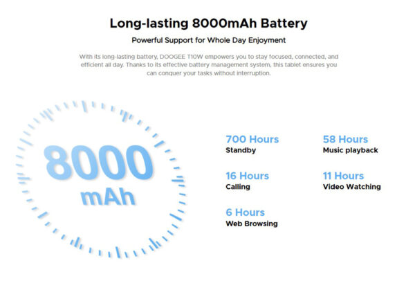 DOOGEE tablet T10W, 10.1", 4/128GB, 4G, Android 14, 8000mAh, μπλε - Image 7