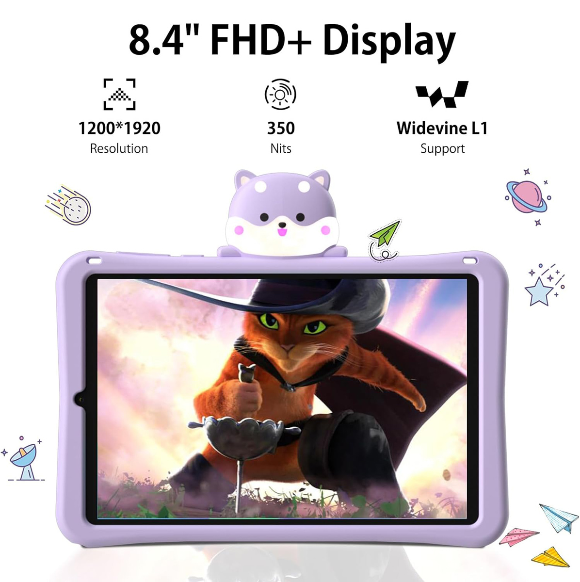 DOOGEE tablet T20 Mini Kids, 8.4", 4/128GB, 4G, Android 13, 5060mAh, μωβ - Image 5