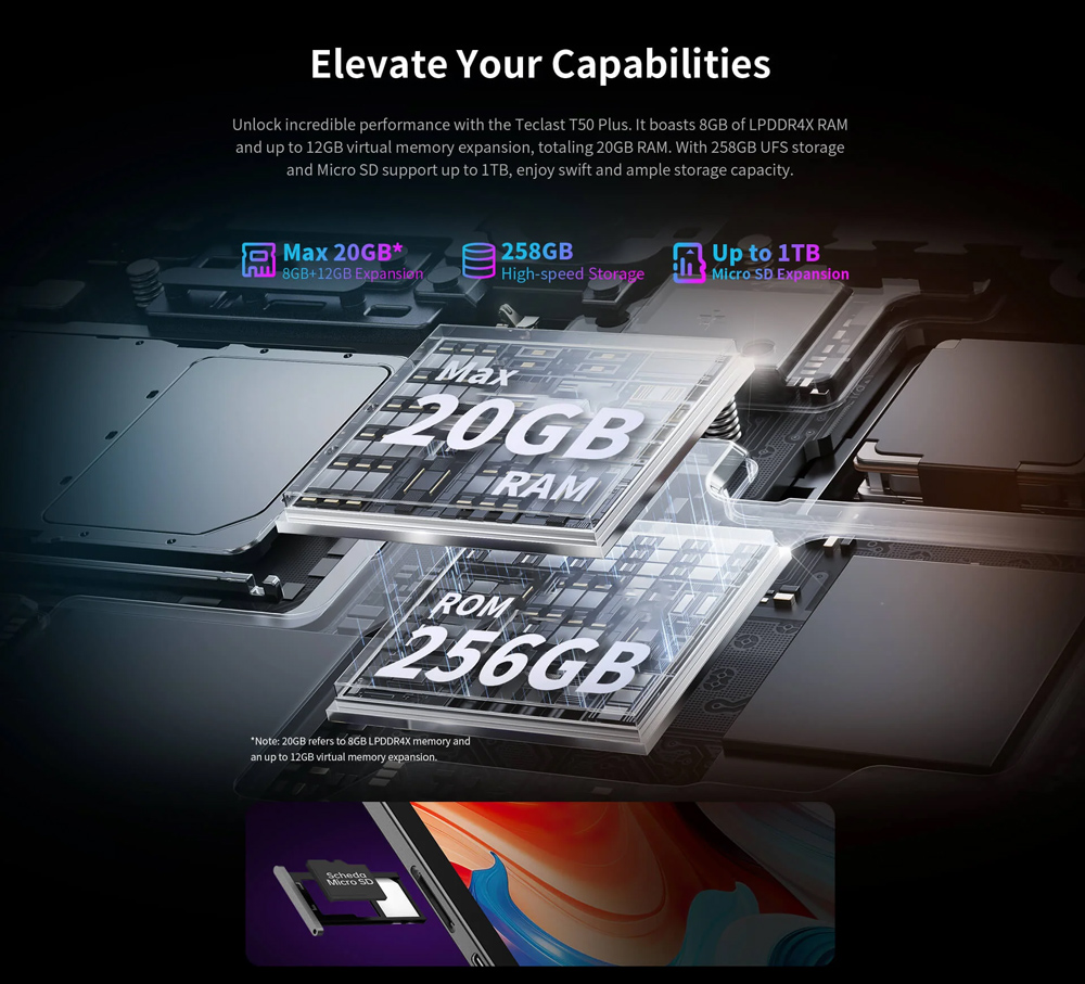 TECLAST tablet T50 Plus 2025, 11", 8/256GB, 4G, Android 15, 8000mAh, γκρι - Image 17