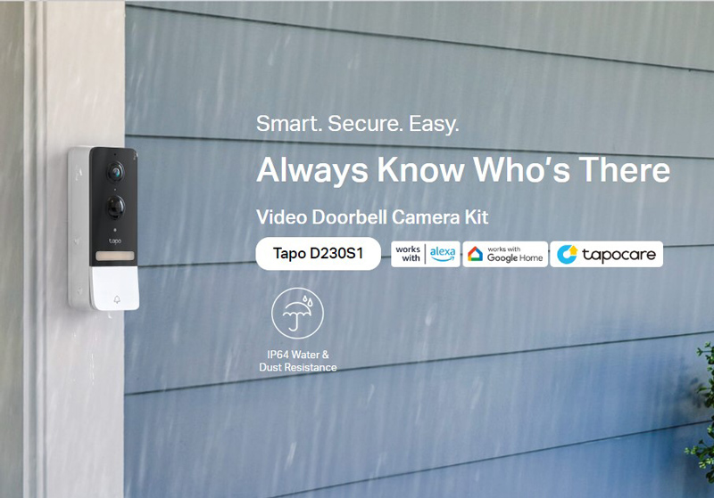 TP-LINK smart κουδούνι με κάμερα Tapo D230S1, Wi-Fi 2K, 6700mAh, Ver 1.0 - Image 2