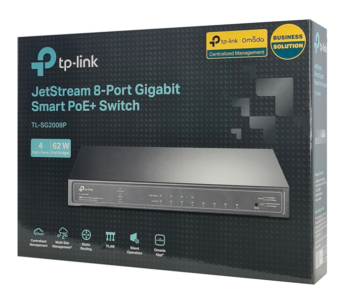 TP-LINK JetStream switch TL-SG2008P, 8-Port Gigabit, 4x PoE+, Ver. 3.0 - Image 4