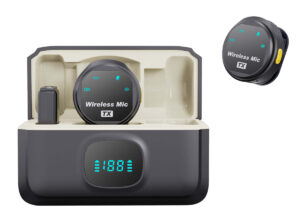 UPTECH ασύρματα μικρόφωνα UPWS-08 με θήκη φόρτισης, USB-C, 2.4GHz, μαύρο