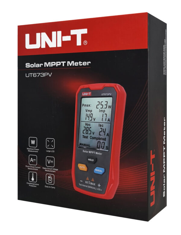 UNI-T tester φωτοβολταϊκών πάνελ UT673PV, 5~800W, 0~35A, 12~60V - Image 6
