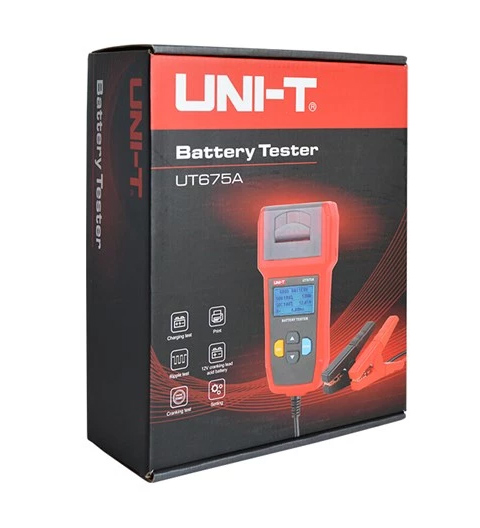 UNI-T tester μπαταρίας αυτοκινήτων UT675A με κροκοδειλάκια & εκτυπωτή - Image 6