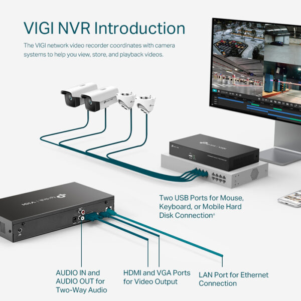 TP-LINK NVR καταγραφικό VIGI NVR1008H, 8MP, 8 κανάλια, Ver. 2.0 - Image 3