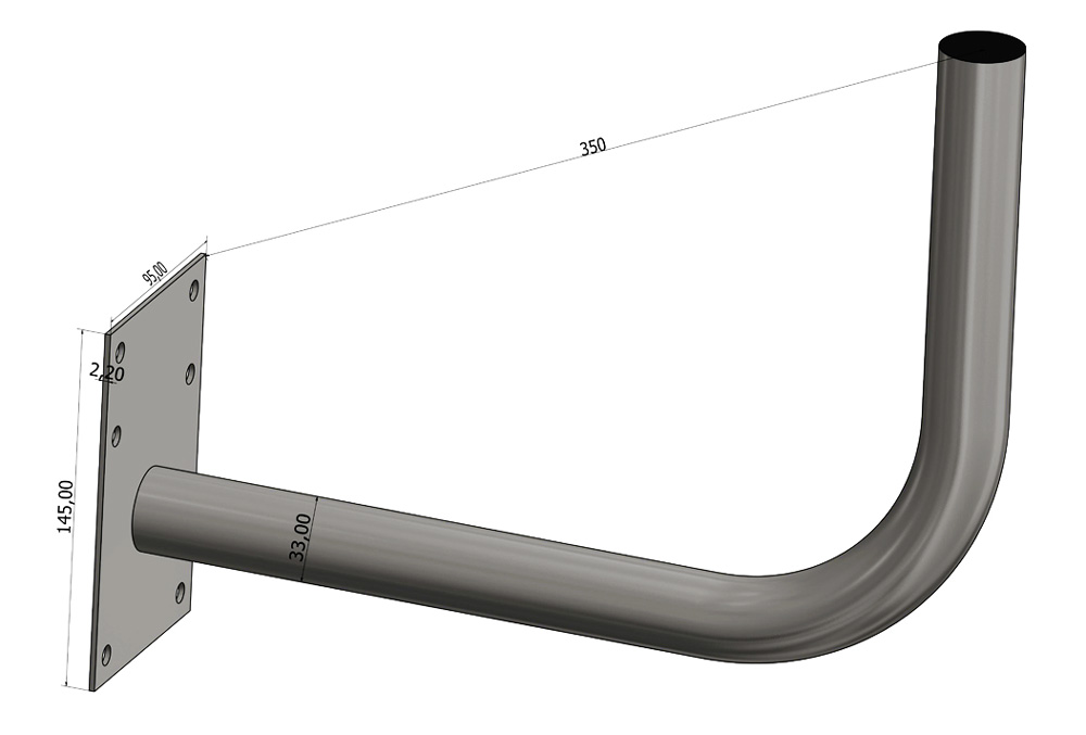 VIKAR Βάση τοίχου 22014, Φ33x350mm x2mm - Image 2