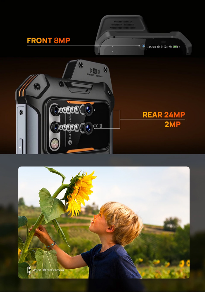 UNIWA smartphone W999, 6.3", 8/128GB , ηχείο 2W, Atex Zone 2, IP68, μαύρο - Image 5