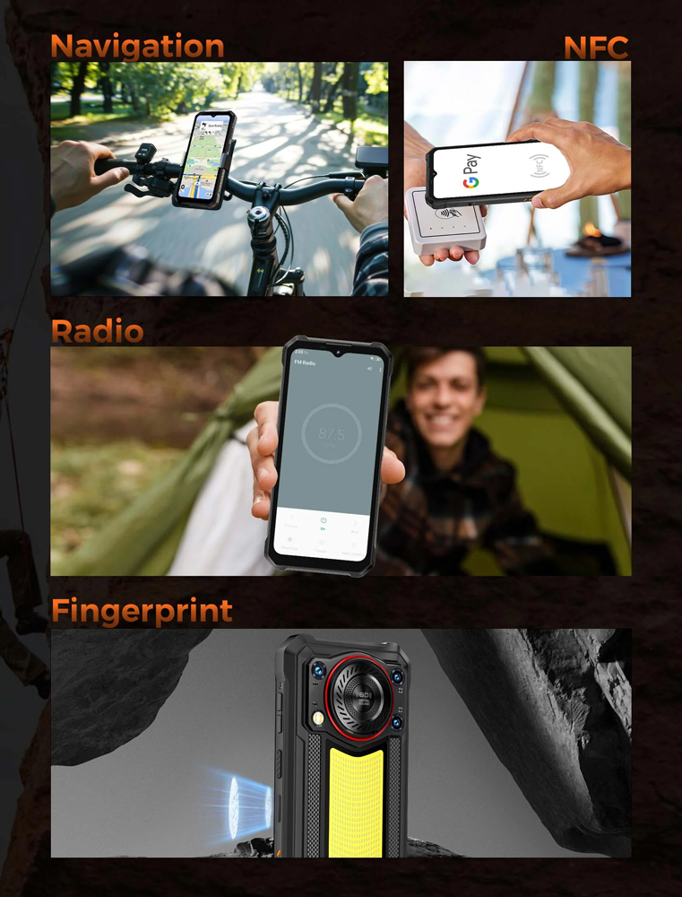 OUKITEL smartphone WP53 με ηχείο 3W, 6.52", 8/128GB, 11000mAh, IP68/IP69K/MIL-STD-810H, μαύρο - Image 6