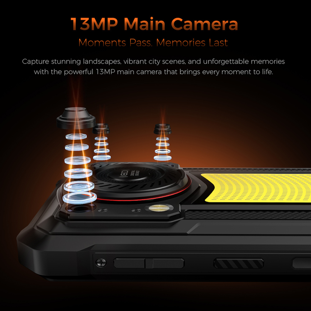 OUKITEL smartphone WP53 με ηχείο 3W, 6.52", 8/128GB, 11000mAh, IP68/IP69K/MIL-STD-810H, μαύρο - Image 9