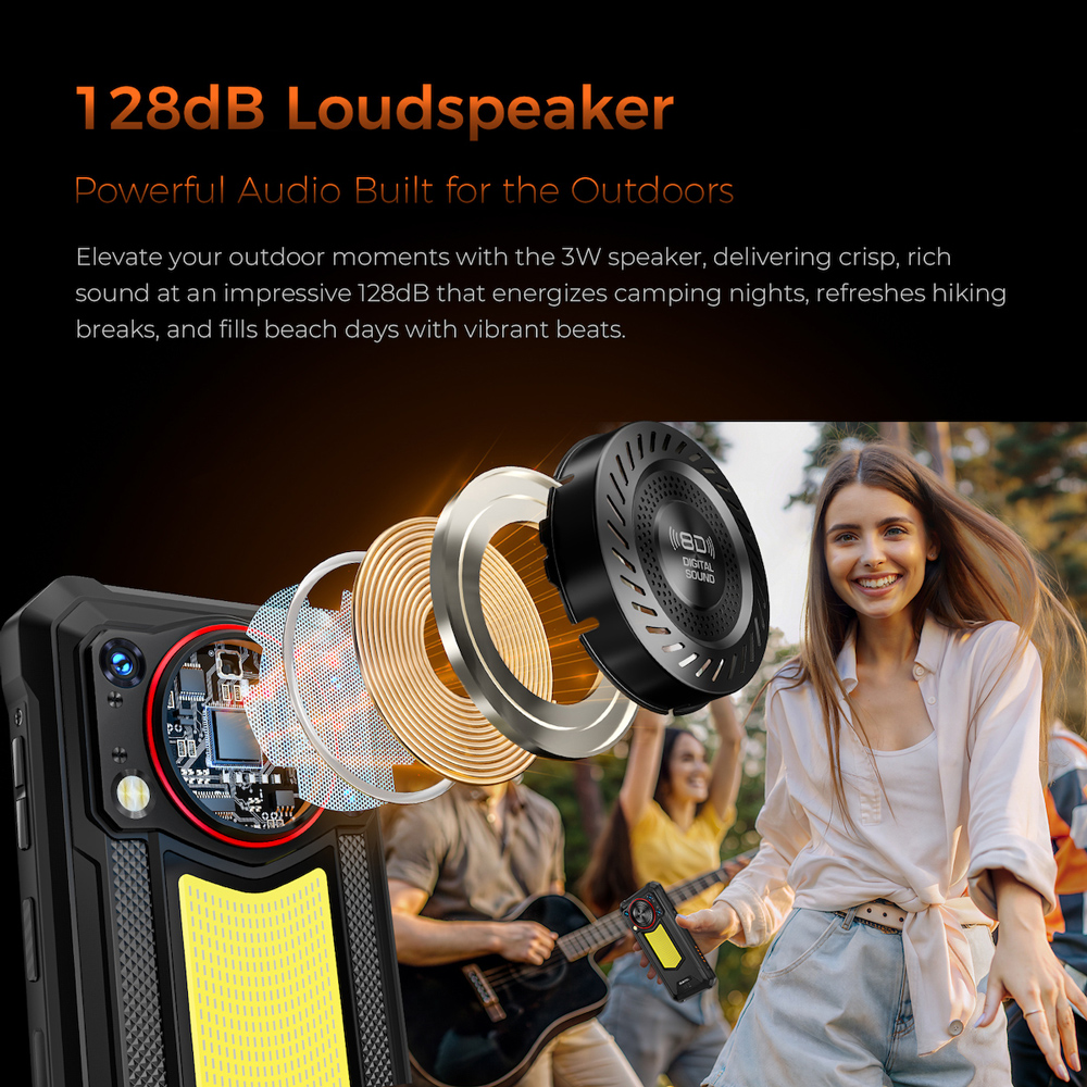 OUKITEL smartphone WP53 με ηχείο 3W, 6.52", 8/128GB, 11000mAh, IP68/IP69K/MIL-STD-810H, μαύρο - Image 12