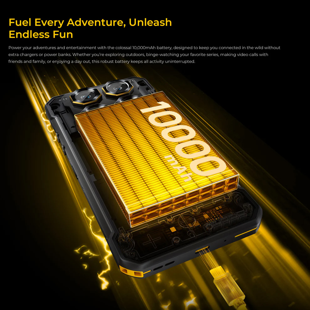 OUKITEL smartphone WP60, 7.2", 8/256GB, 5G, 10000mAh, IP68/IP69K/MIL-STD-810H, κίτρινο - Image 8