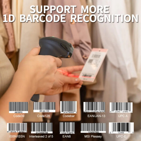 GTCODESTAR barcode scanner X-620F, 1D, ενσύρματο & ασύρματο, 800mAh, μαύρο - Image 4