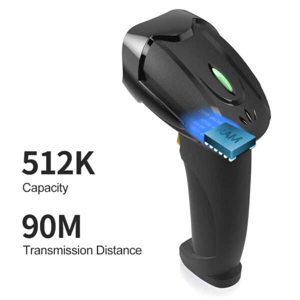 GTCODESTAR barcode scanner X-620F, 1D, ενσύρματο & ασύρματο, 800mAh, μαύρο - Image 6