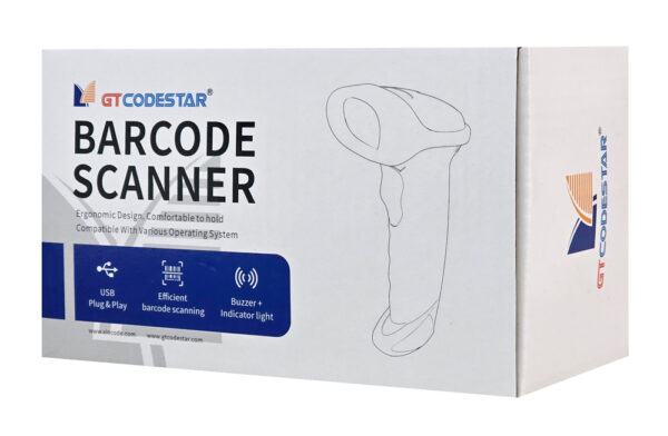 GTCODESTAR barcode scanner X-620F, 1D, ενσύρματο & ασύρματο, 800mAh, μαύρο - Image 9