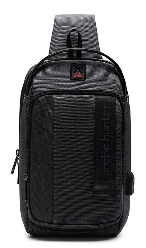 ARCTIC HUNTER τσάντα Crossbody XB00100, USB, 5L, μαύρη - Image 3